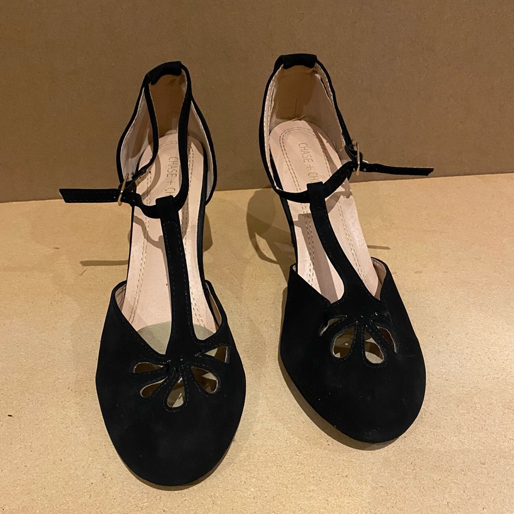 Cut-out T-strap Heels